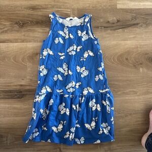 H&M‎  Butterfly Drop Waist Dress Sleeveless Blue Girls Size 6-6x
